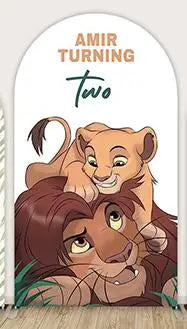 Cartoon Lion King Simba Baby Shower Arch Wall Panels Backdrop Party Supplies Boy Birthday Banner Decors Safari Jungle Background