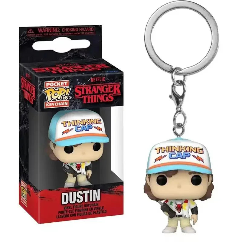 Funko Pop Pocket Keychain Eleven Robin Steve Dustin Key Ring Demogorgon Chain Model Carvinal Adults Children Toy Gift