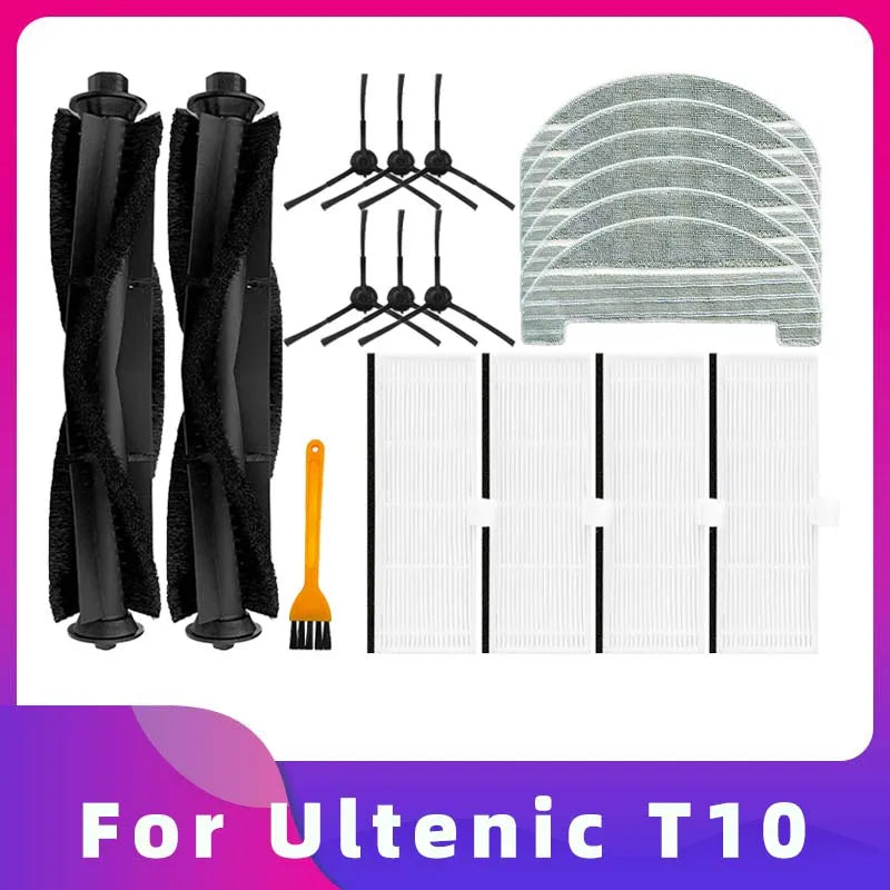 Compatible For Ultenic T10 Robot Vacuum Cleaner Main Brush Side Brush Hepa Filter Mop Rag Replacement Spare Parts Accessories