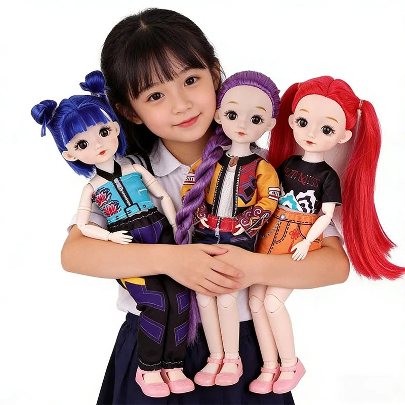 2026 Hot  KPop Doll 3D Eye Theme Song Music Anime Toys With gift set 12 inch Solid Body 15 Joint Delicate Doll Toy for Gifts