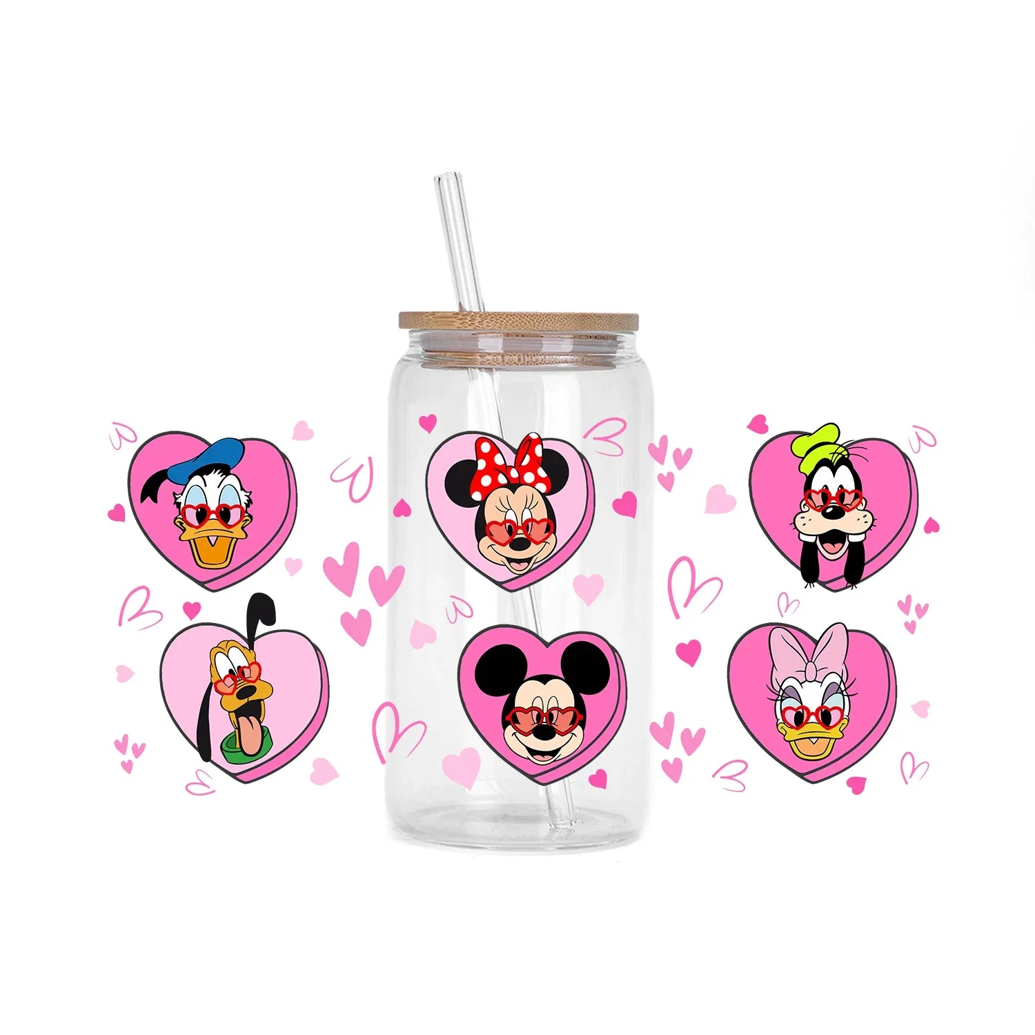 30 Style Valentine's Day Mickey XOXO UV Sticker Party DIY Decals 3D transfers uvdtf tumbler seal stickers 16oz uv dtf cup wraps
