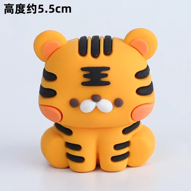 Cute Forest Animal Cake Topper Jungle Safari Birthday Decor Supplies Giraffe Elephant Lion Tiger Cake Decor For Kids 1 2 3 Years