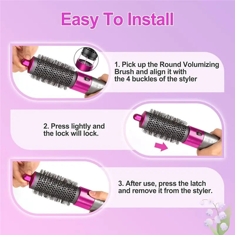 Upgraded Round Volumizing Brush Attachments And Small Round Brushes For Dyson Airwrap HS01 HS05 HS08 Models