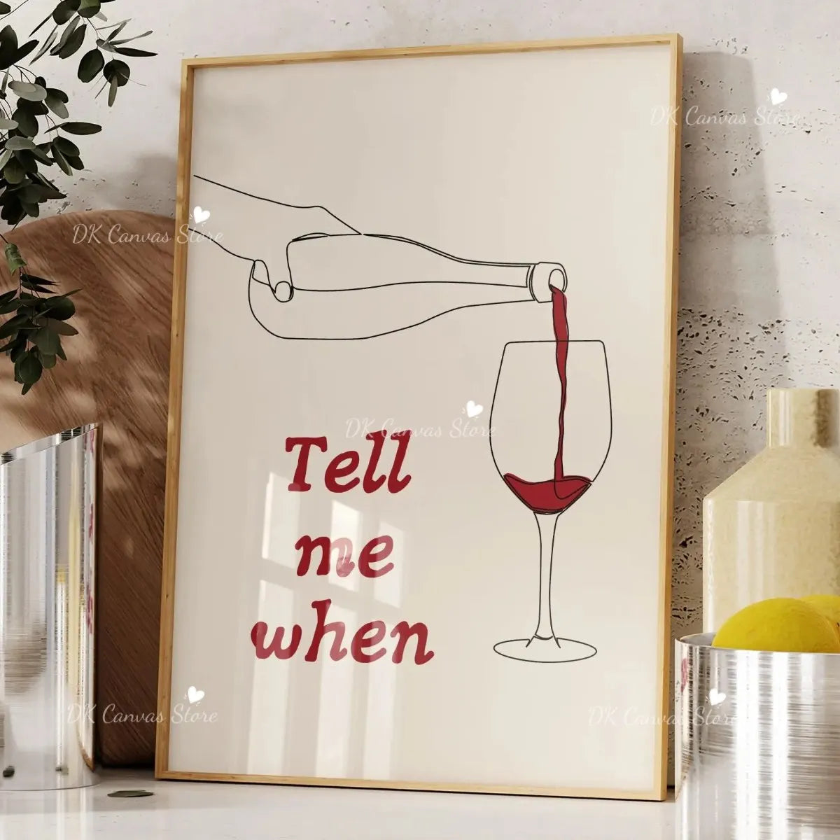 "Tell Me When" Quote Canvas Print Poster Funny Coffee Wine Cheese Cooking Art Prints Restaurant Kitchen Wall Art Home Decor