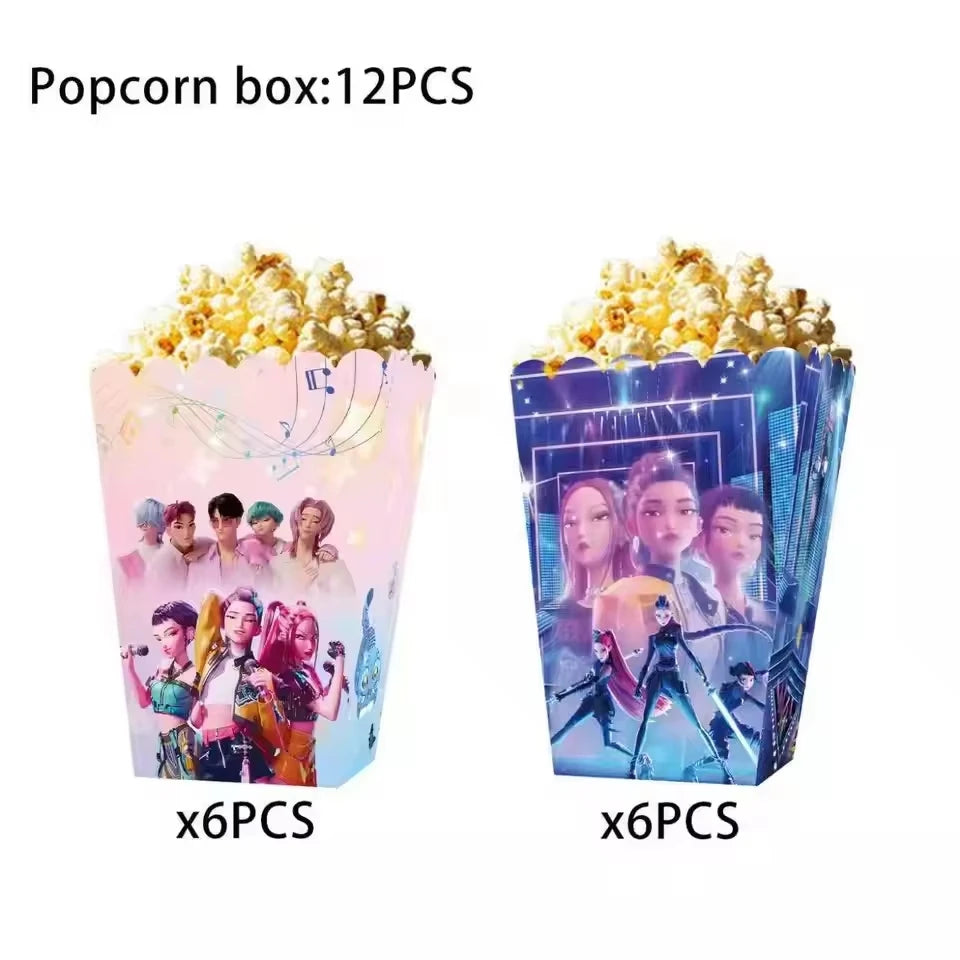 Demon Hunter Birthday Party Supplies Favors Kids Surprise Goody Bags Fillers Balloons Banner for Girls K-pop Anime Cosplay Party