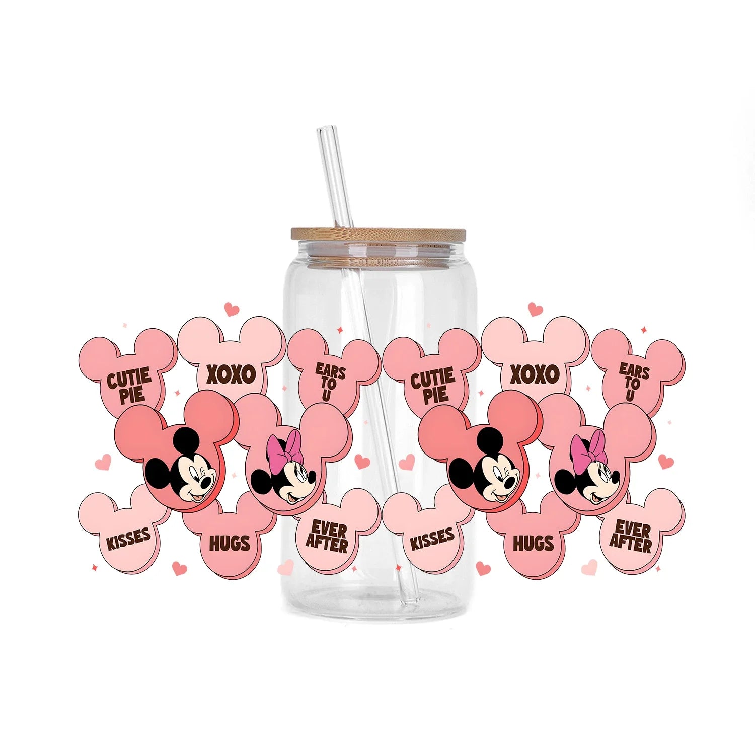 30 Style Valentine's Day Mickey XOXO UV Sticker Party DIY Decals 3D transfers uvdtf tumbler seal stickers 16oz uv dtf cup wraps