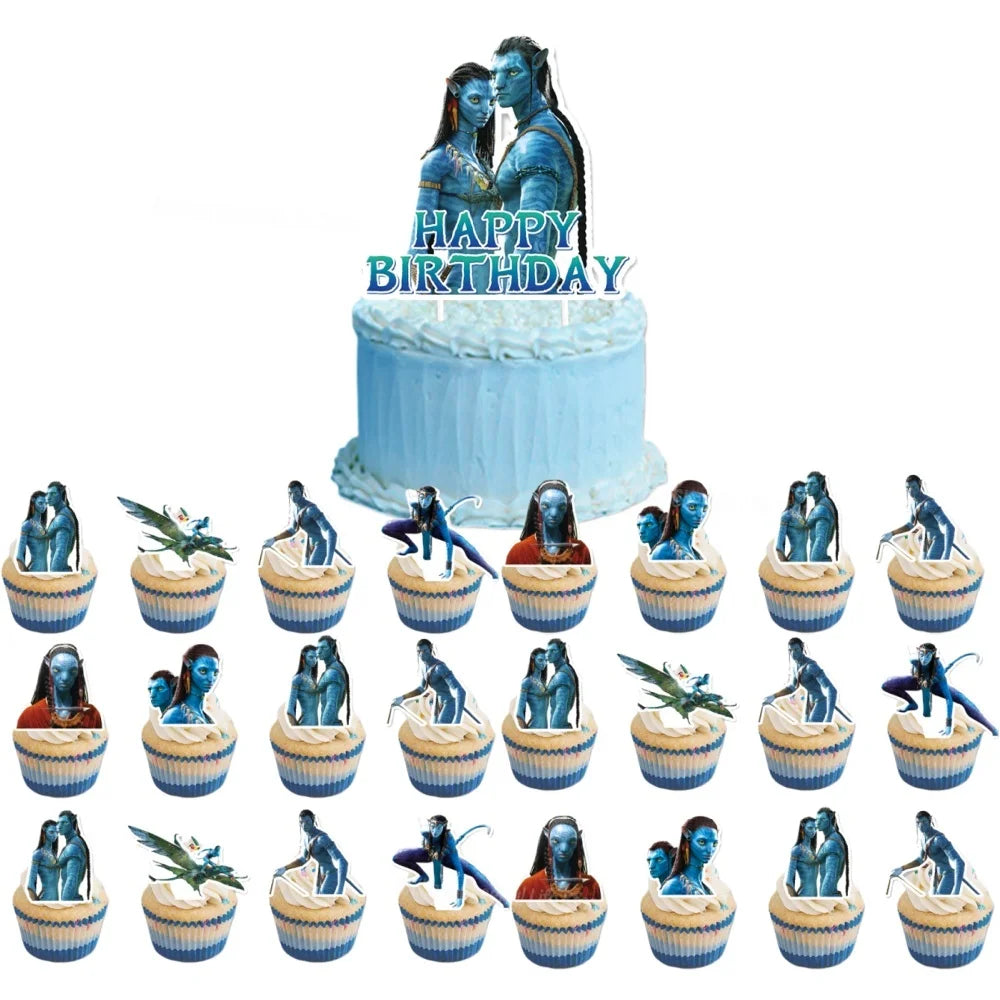 Avatar 3 Balloon Birthday Party Decoration Tableware Cup Plate Tablecloth Banner Background Gift Bag Baby Shower Supplies Gift