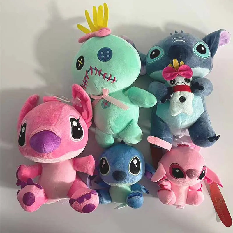 12cm-20cm Lilo And Stitch Couple Style Plush toy Cute Cartoon Pink Stitch soft Stuffed Plush Dolls Pendant Toys Christmas Gifts