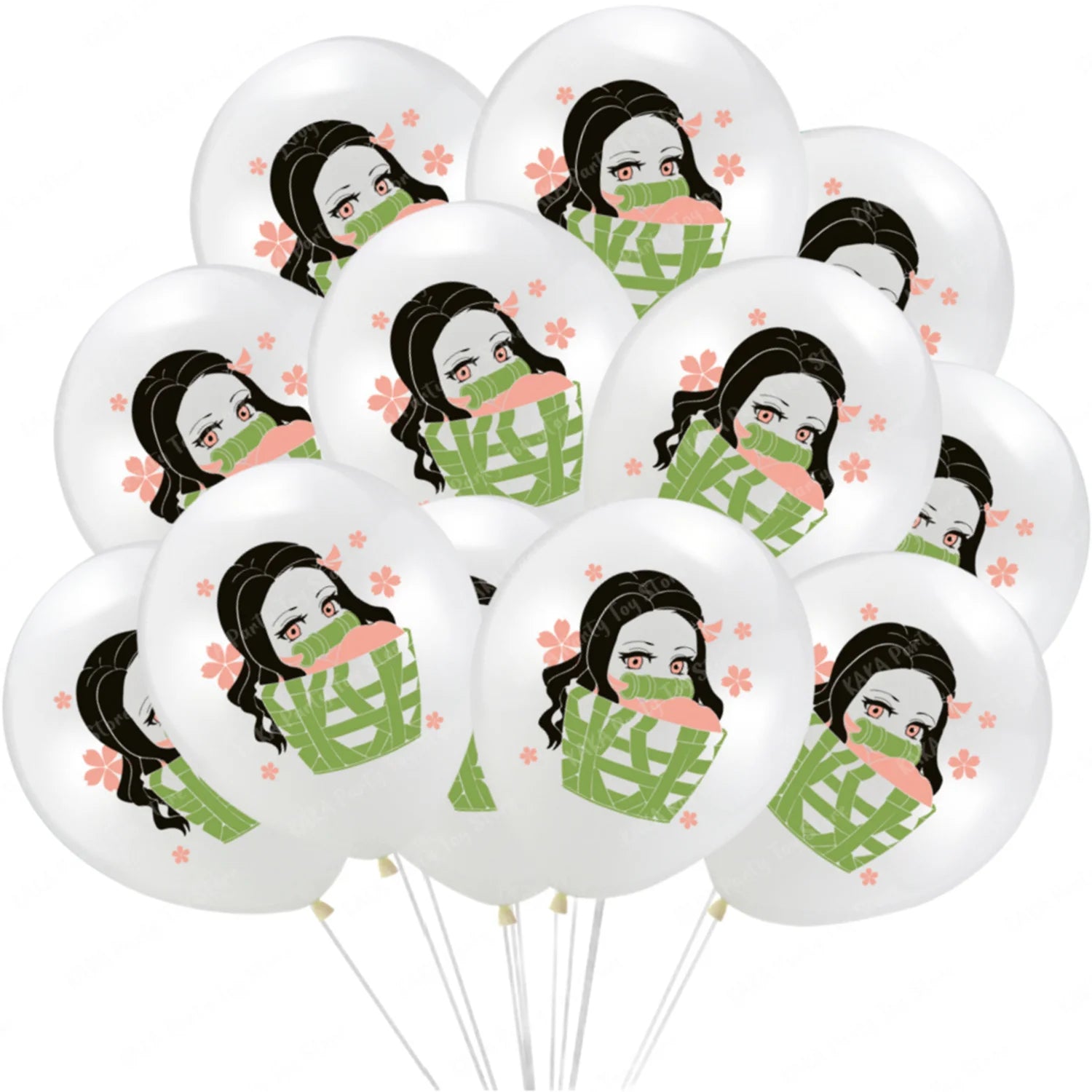 12/24Pcs Anime Demon Slayer Balloon Cartoon Kamado Tanjirou Nezuko Latex Balloons For Kids Birthday Party Dcorations Gift Toys