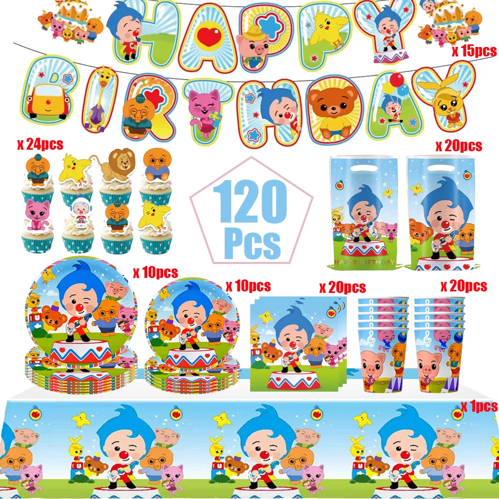 Circus Birthday Party Decor Set Clown Balloons Disposable Tableware Tablecloth Cup Kids Boy Party Supplies Baby Shower Gifts