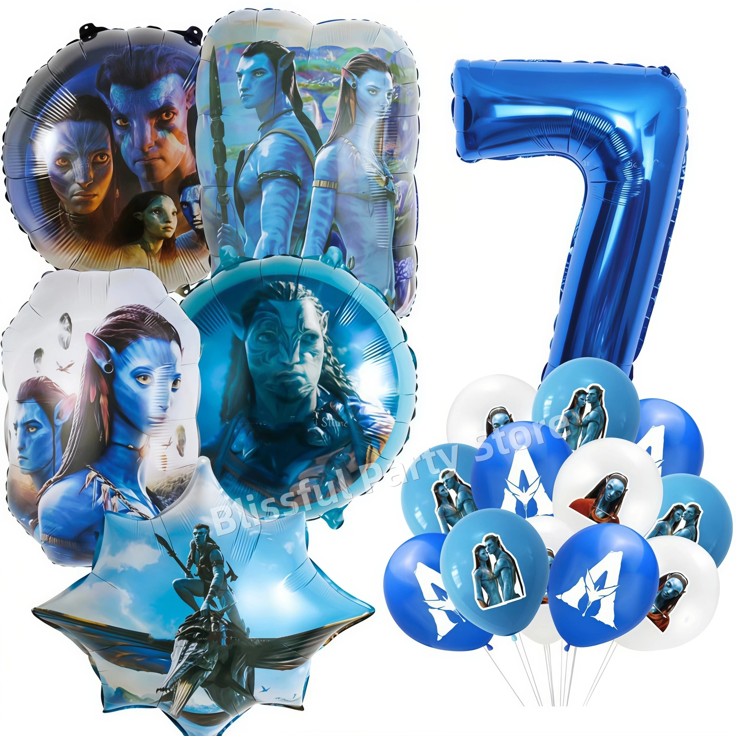 Avatar Theme Balloon Set Birthday Decoration Fire and Ash‌ Number Ballon Movie Themed Boy Party Supplies Gift Baby Shower Globos