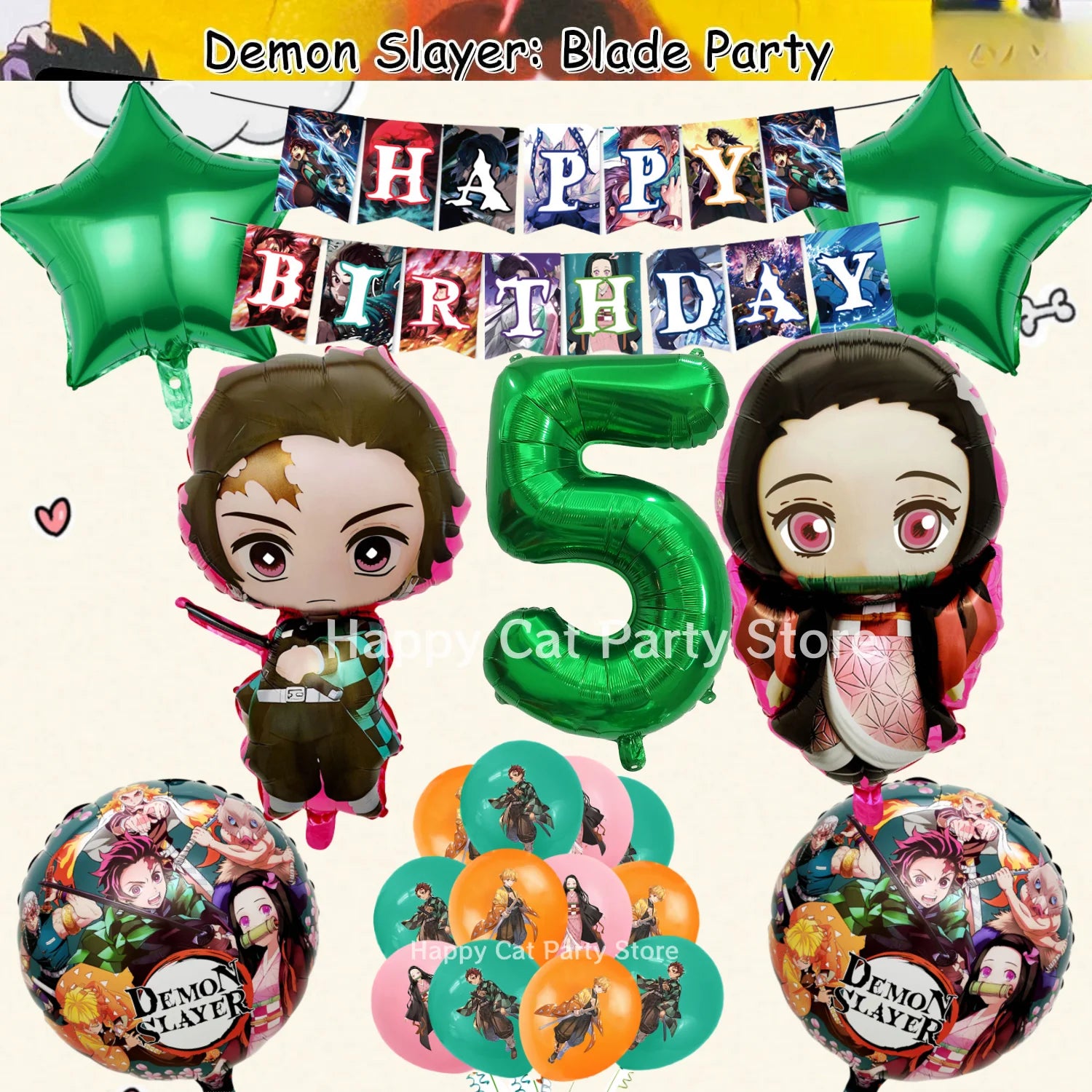 Demon Slayer Birthday Party Decor 20pepole Tableware Kimetsu No Yaiba Tablecloth Plate cup Baby Shower Kids Favor Party Supplies