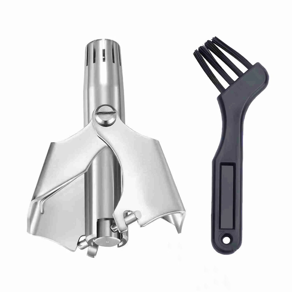 LISI Washable Portable Manual Nose Hair Trimmer for Men & Women Waterproof Stainless Steel Ear Hair Trimmer with Cleaning Brush