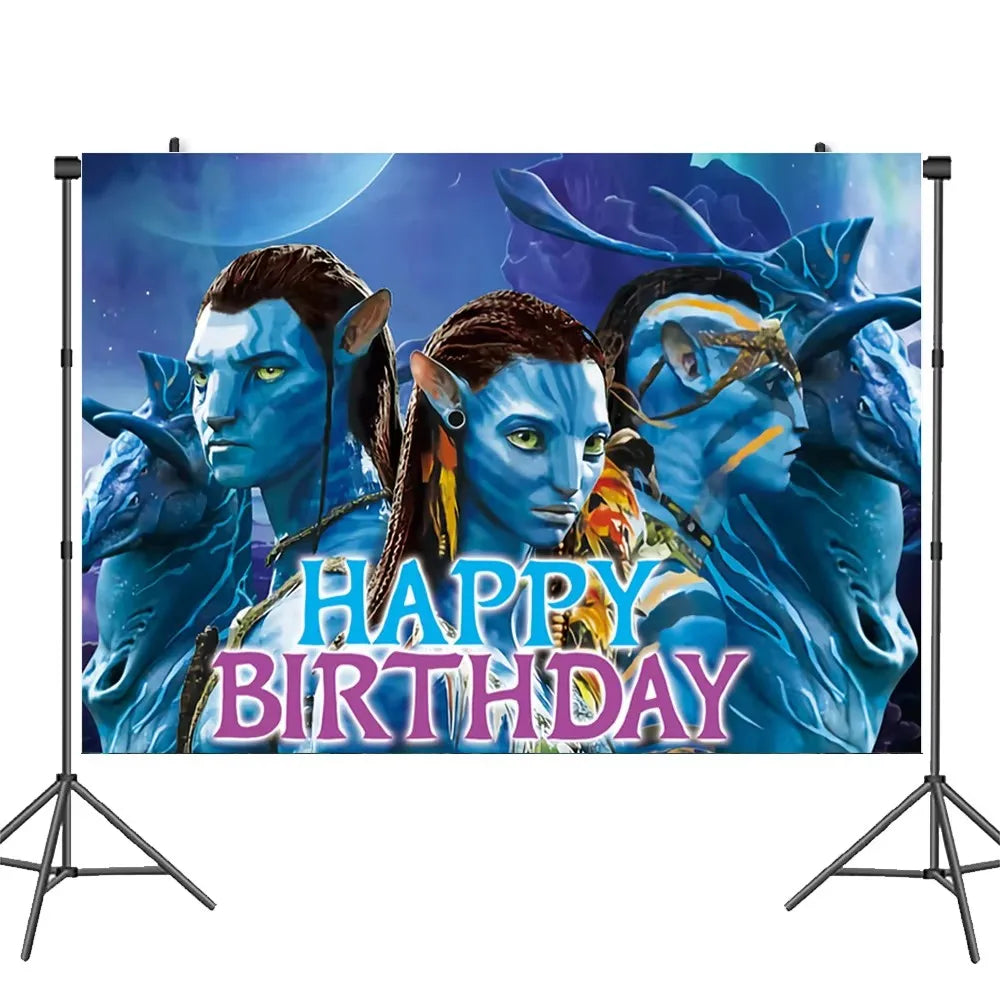 Disney Movie Avatar Birthday Party Decor Disposable Tableware Avatar 2 Balloons Set Cake Topper Gift Bags Baby Kid Party Supplie