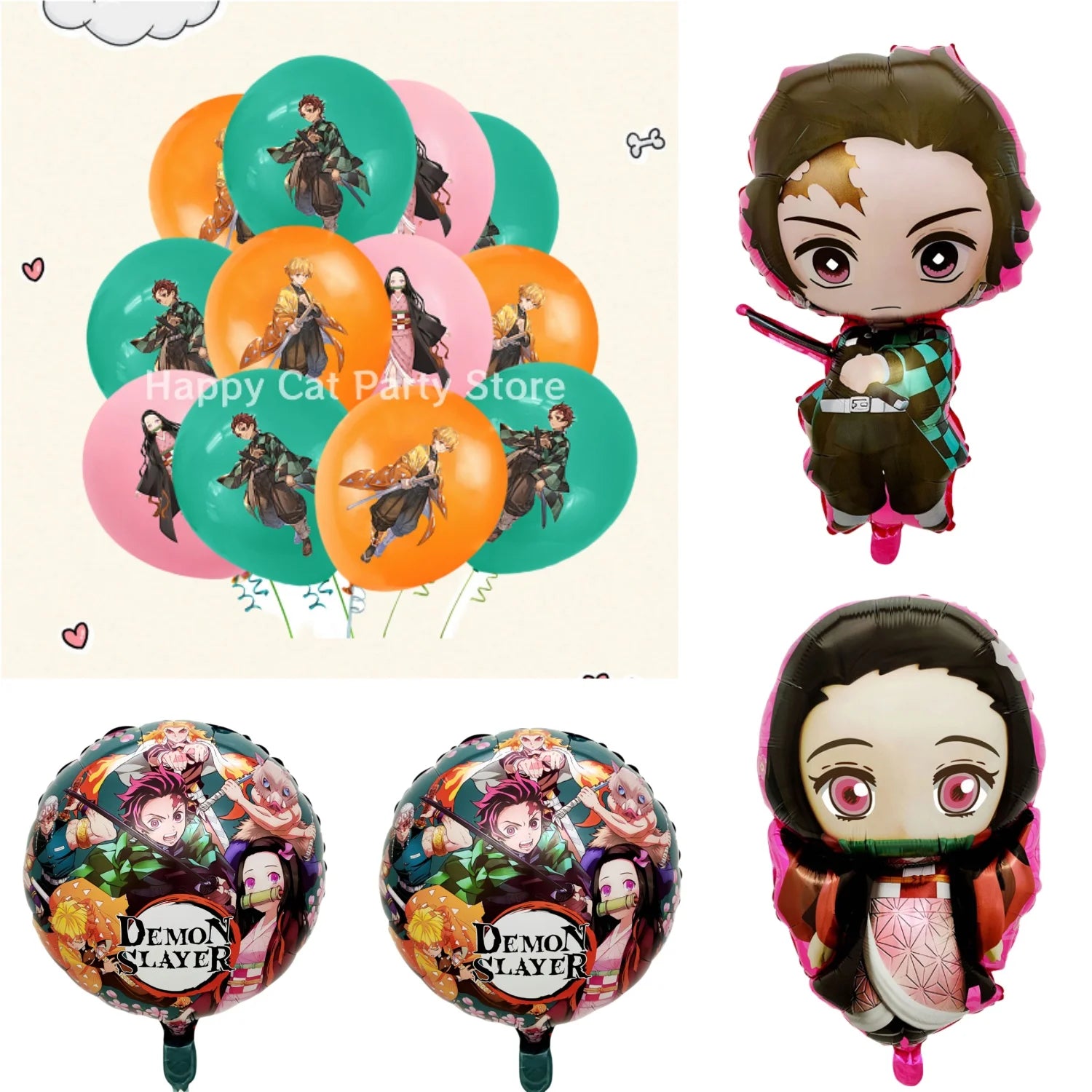 Demon Slayer Latex Balloons Happy Birthday Party Decoration Kimetsu no Yaiba Balloon Baby Shower Kids Favor Gift Party Supplies