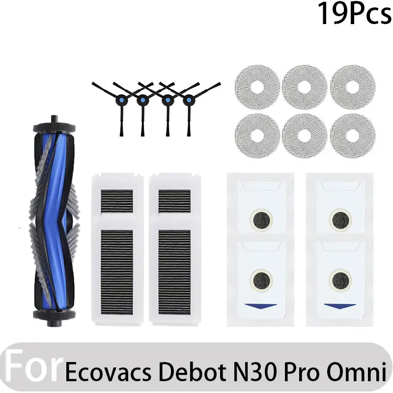 Compatible for Ecovacs Debot N30 Omni / N30 Pro Omni Robot Vacuum Accessories Main Side Brush Hepa Filter Rag Dust Bag Parts