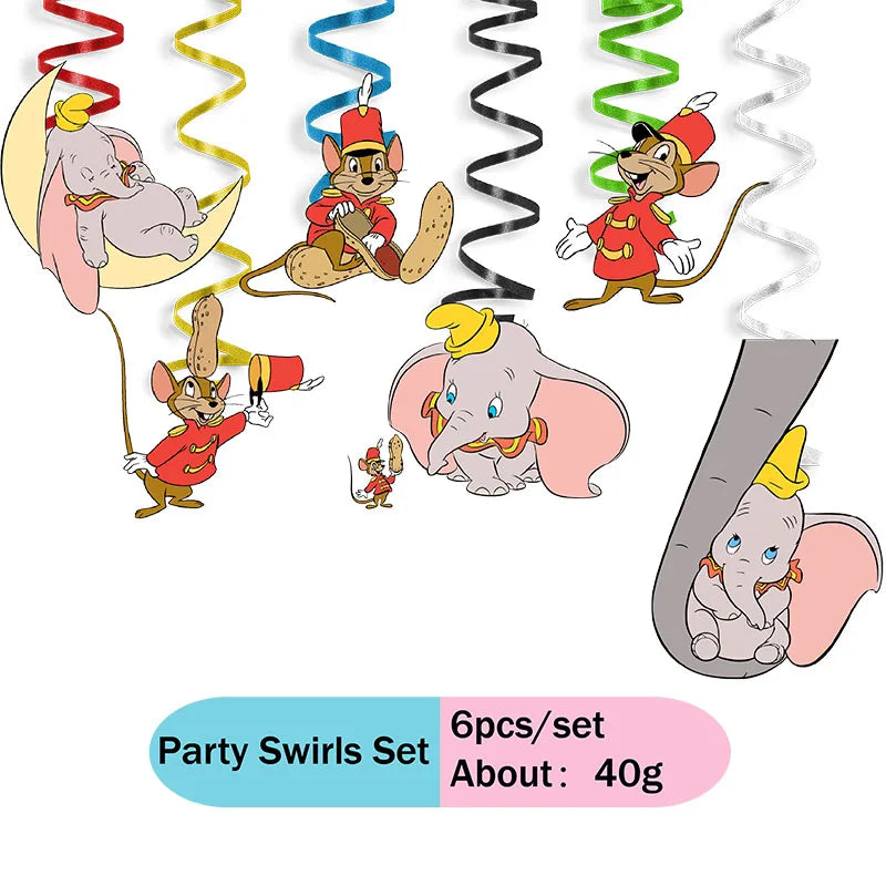 Cartoon Disney Dumbo Theme birthday decorations Disposable  Honeycomb Sticker Cake decoration & accessories Baby Shower Supplies