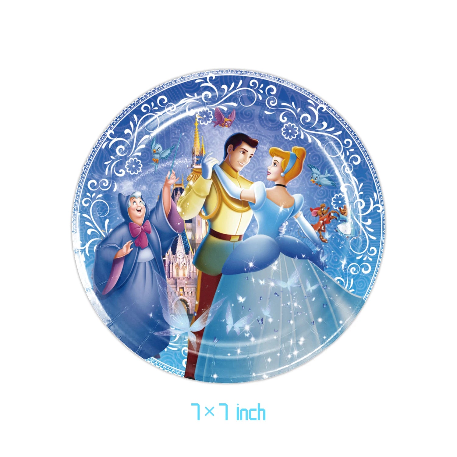 Disney Cinderella Theme Party Supplies Girls Birthday Decoration Tableware Set Paper Cup Plate Tablecloth Balloon Baby Shower