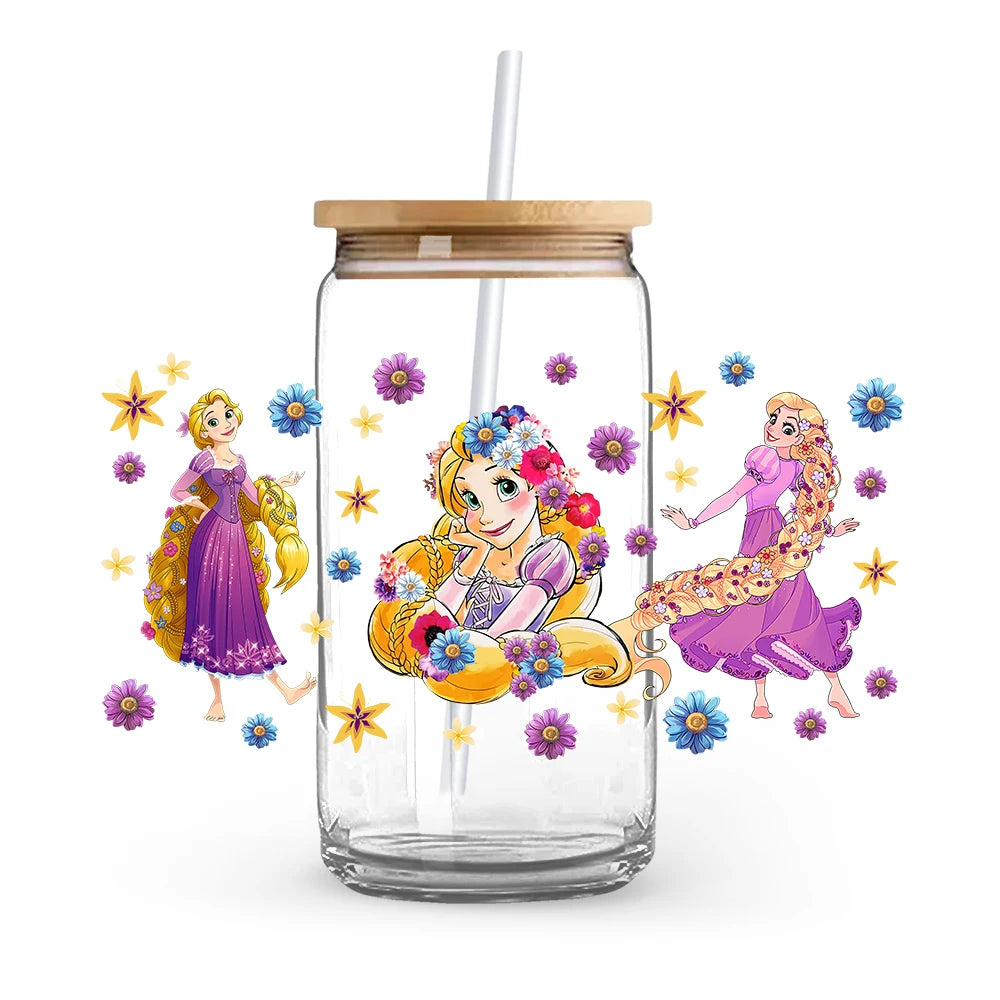 Cartoon Cute Princess Mickey Minnie Stitch Vinyl Sticker For Clothes Iron On Transfer Applique Decor Washable Fusible Patch