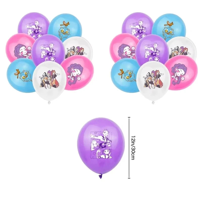 Demon Hunter Birthday Party Supplies Favors Kids Surprise Goody Bags Fillers Balloons Banner for Girls K-pop Anime Cosplay Party
