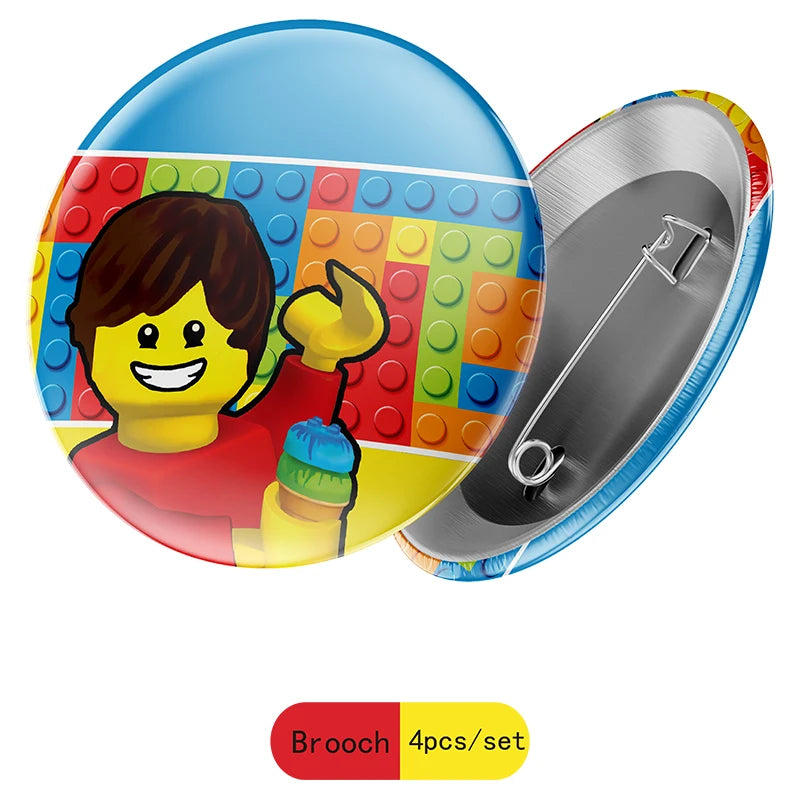 Building Blocks  Theme Birthday DIY Party Disposable tableware balloons water bottle labels banner boys girls decoration