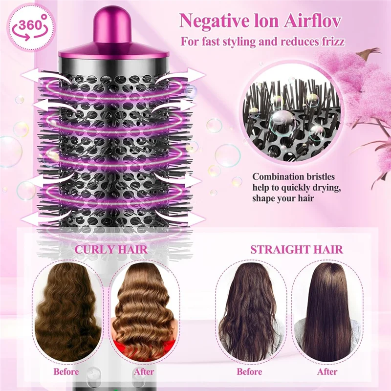 Round Brush & Airflow Attachment For Dyson Airwrap Styler HS01 HS05 HS08 For Smooth Hair Style And Hair Curling