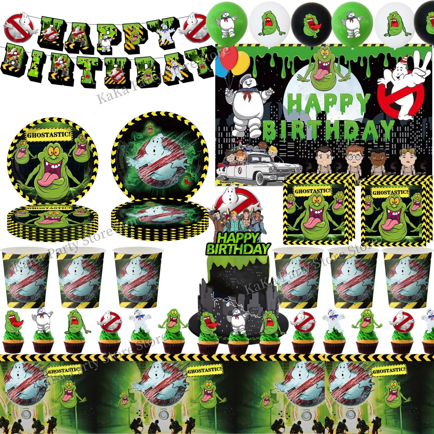 Ghost Busters Birthday Party Decor Catch Ghost Disposable Tableware Tablecloth Plate Cup Baby Shower Supplies Kids Boys Favors