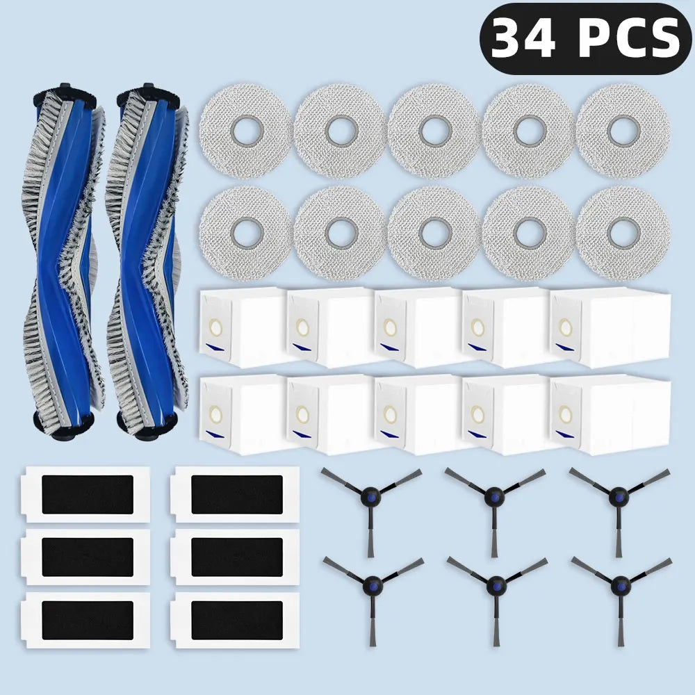 Compatible For ECOVACS DEEBOOT T30 OMNI / T30 PRO OMNI Spare Parts Main Side Brush Hepa Filter Mop Cloth Dust Bag Consumables