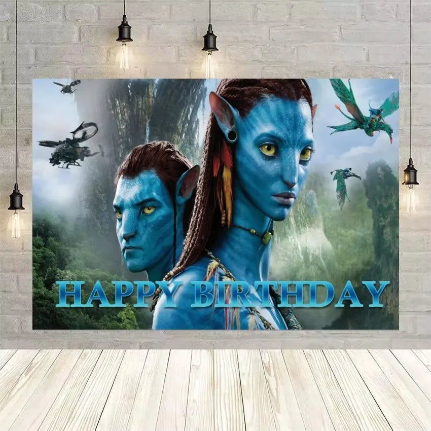 Disney Movie Avatar Birthday Party Decor Disposable Tableware Avatar 2 Balloons Set Cake Topper Gift Bags Baby Kid Party Supplie