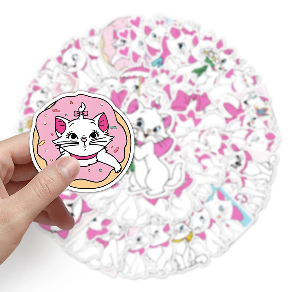 10/30/50PCS The Aristocats Cartoon Disney Marie Cat Sticker DIY Phone Laptop Luggage Skateboard Graffiti Decals Fun for Kid Toy