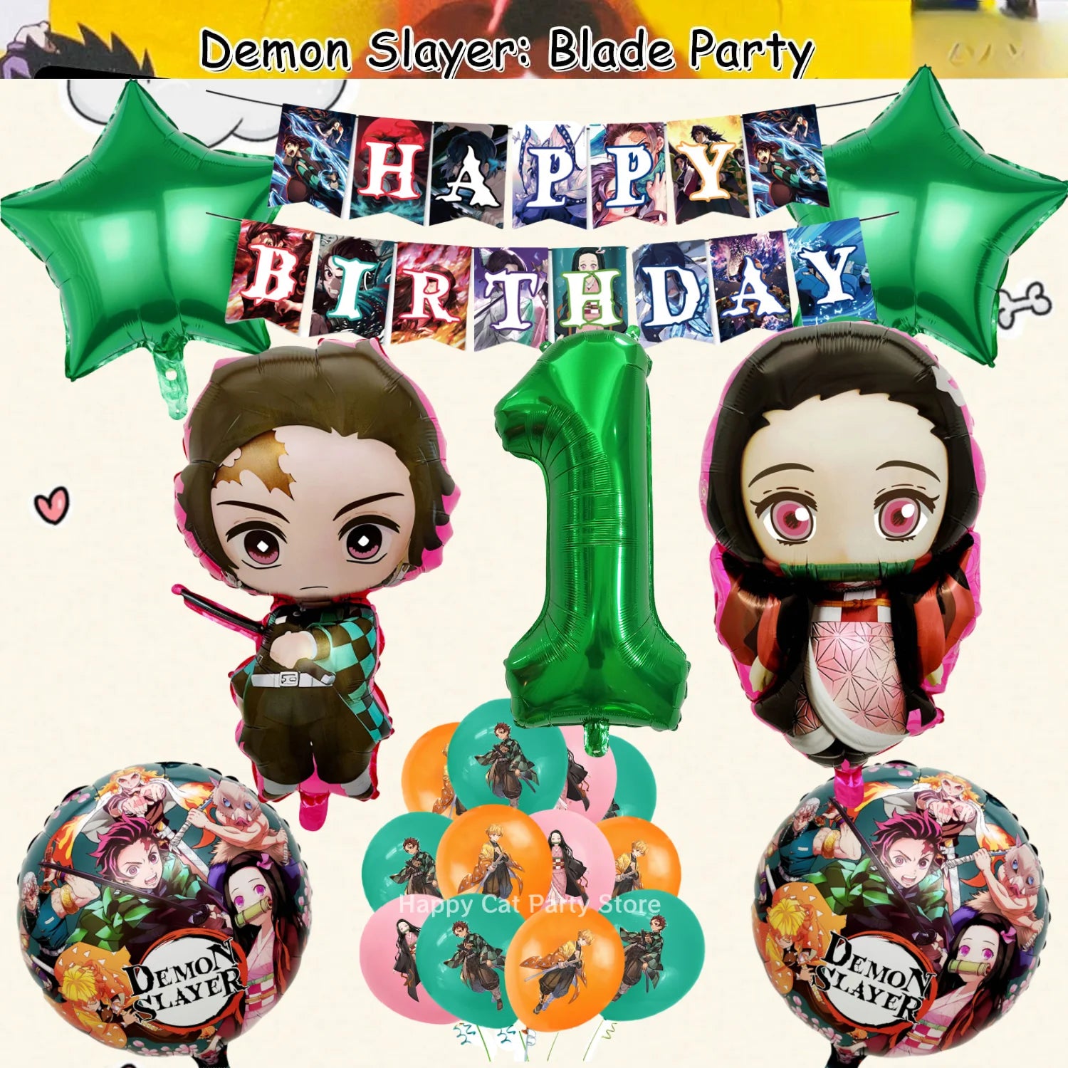 Demon Slayer Birthday Party Decor 20pepole Tableware Kimetsu No Yaiba Tablecloth Plate cup Baby Shower Kids Favor Party Supplies