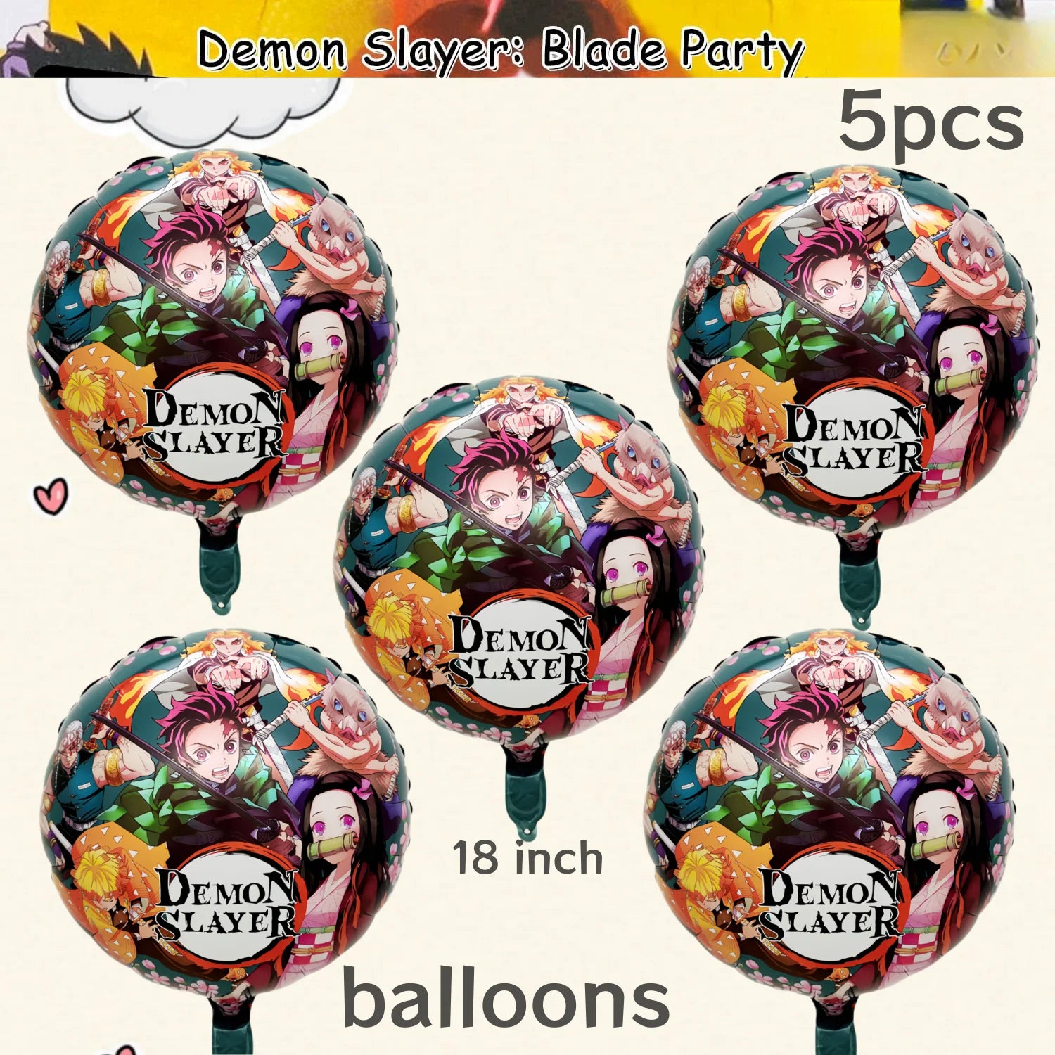 Demon Slayer Birthday Party Decor Kimetsu No Yaiba Tableware Tablecloth Plate Cup Balloon Baby Shower Kids Favors Party Supplies