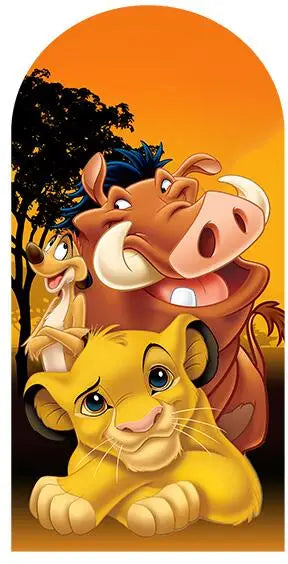 Cartoon Lion King Simba Baby Shower Arch Wall Panels Backdrop Party Supplies Boy Birthday Banner Decors Safari Jungle Background