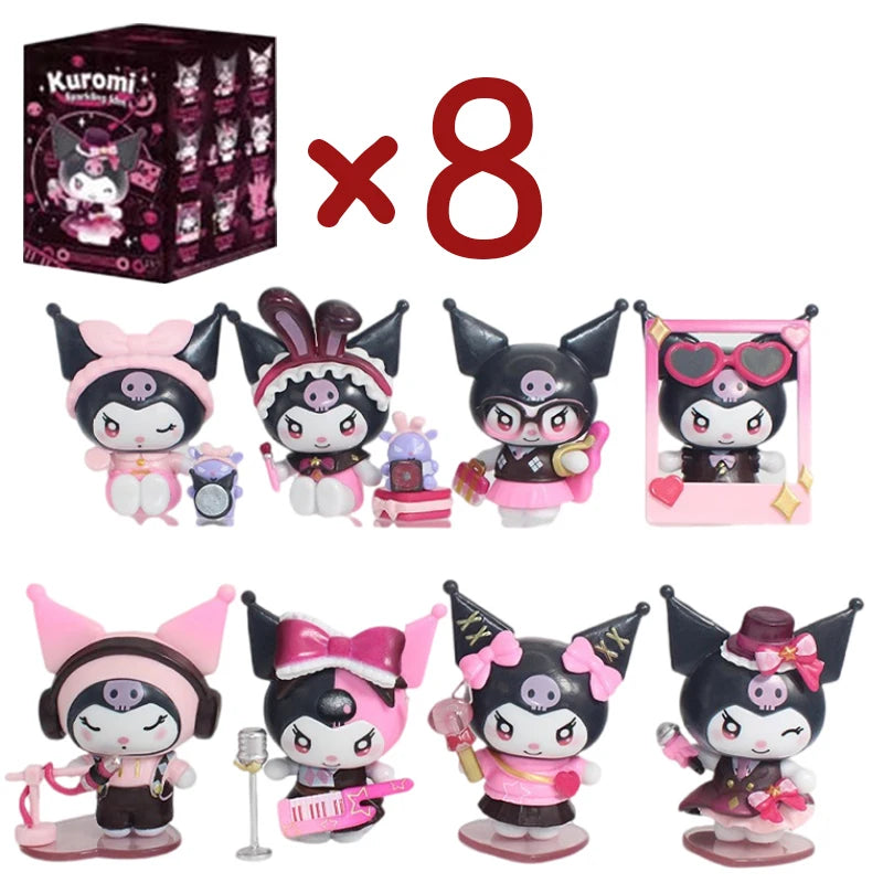 2026 New Sanrio Kuromi Sparkling Idol Series Blind Box Cute Coolomey Decoration Anime Idol Ornament Table Doll Toy Christmas Gif