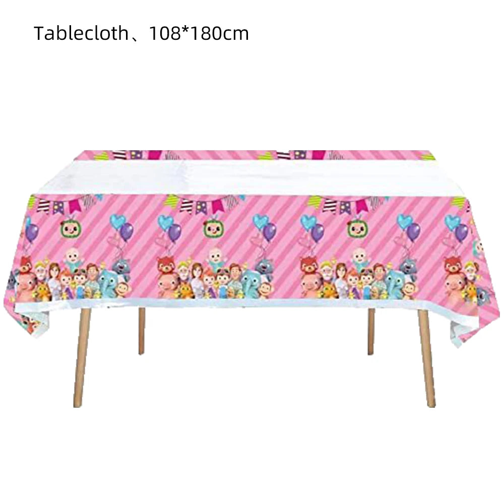 Cartoon Family Theme Birthday Party Decoration Disposable Set Tableware Plate Napkins Tablecloth For Kid Shower Supplies Puzzle