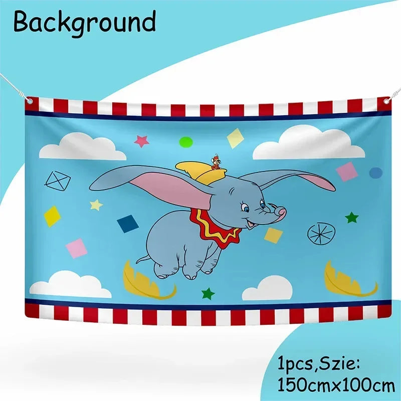 Dumbo Cute Birthday Party Decorations Tableware Kids  Cups Plates Tablewares Set Baby Shower Party Supplies for Children's Day