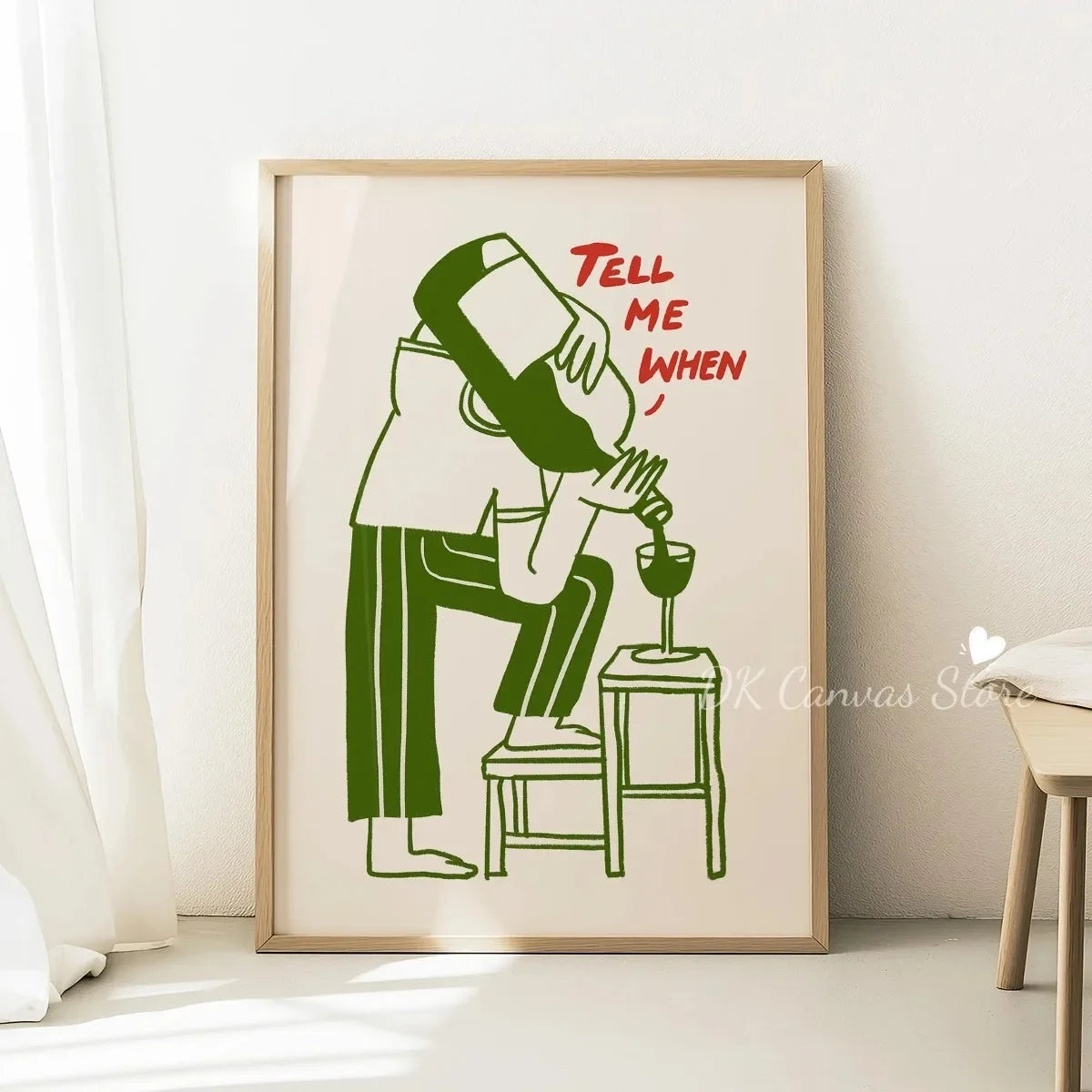 "Tell Me When" Quote Canvas Print Poster Funny Coffee Wine Cheese Cooking Art Prints Restaurant Kitchen Wall Art Home Decor