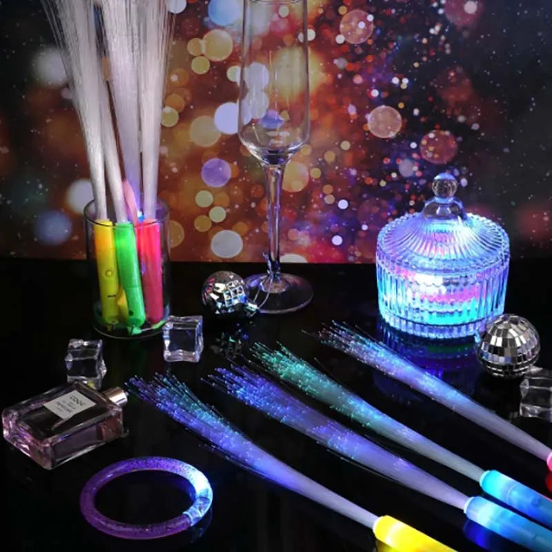 12/24Pcs/lot LED Glow Stick Colorful Fiber Glow Stick LED Toy Party Night Light Props Christmas Birthday Gift Wedding Party Gift