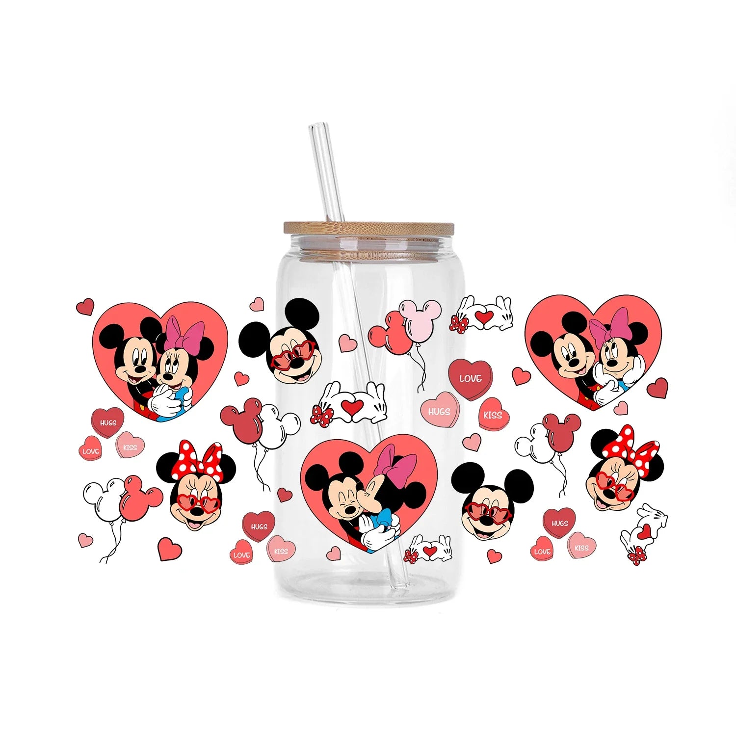 30 Style Valentine's Day Mickey XOXO UV Sticker Party DIY Decals 3D transfers uvdtf tumbler seal stickers 16oz uv dtf cup wraps