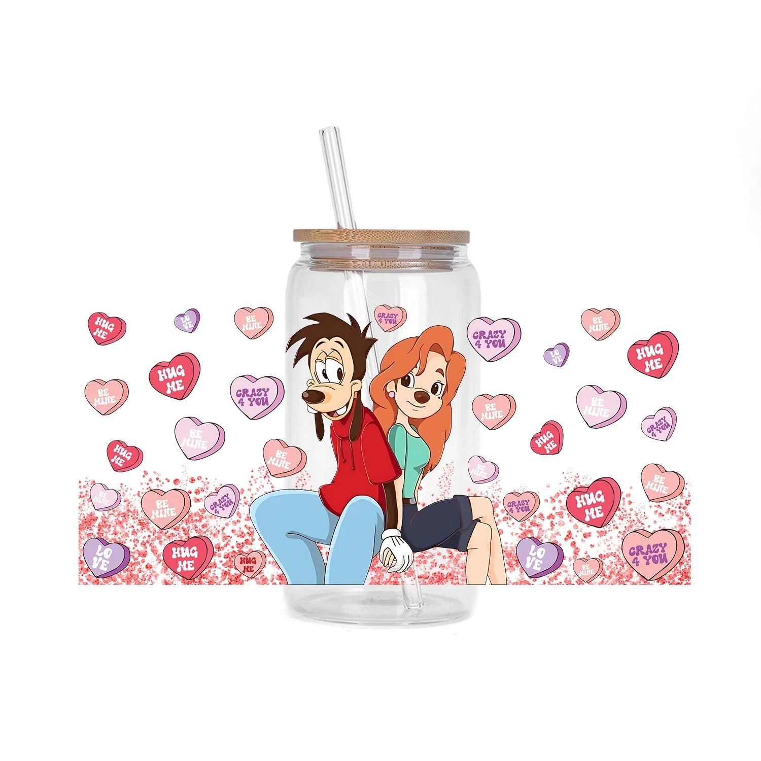 30 Style Valentine's Day Mickey XOXO UV Sticker Party DIY Decals 3D transfers uvdtf tumbler seal stickers 16oz uv dtf cup wraps
