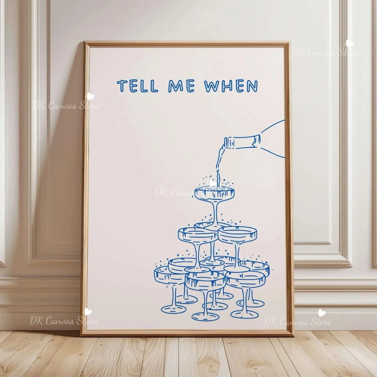 "Tell Me When" Quote Canvas Print Poster Funny Coffee Wine Cheese Cooking Art Prints Restaurant Kitchen Wall Art Home Decor