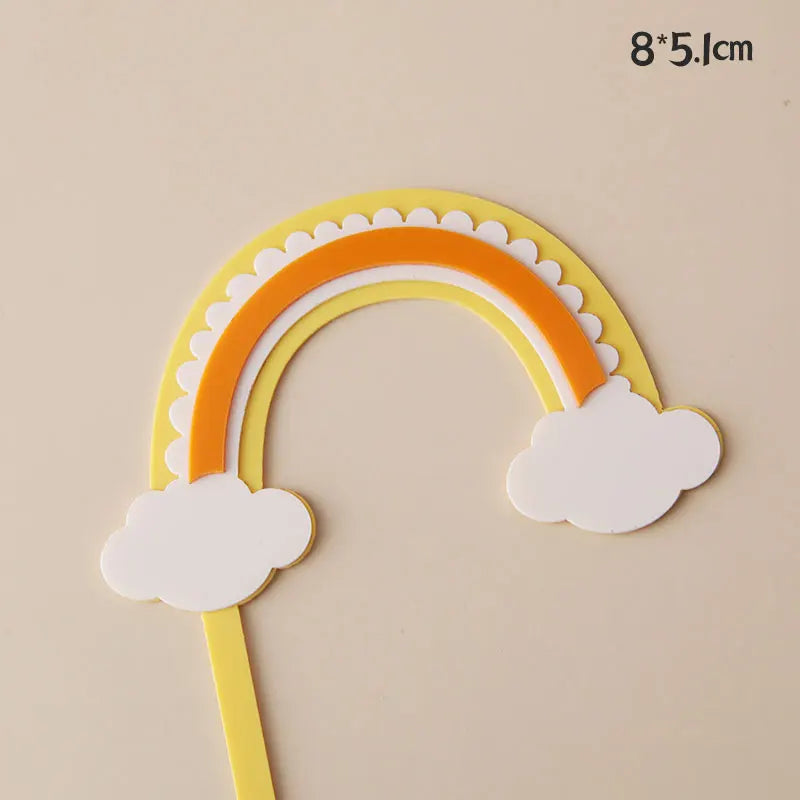 Baby Show Constellation Animal Leo Lion Happy Birthday Cake Topper Yellow Balloon Trees for Cake Decorating Party Supplies Gifts