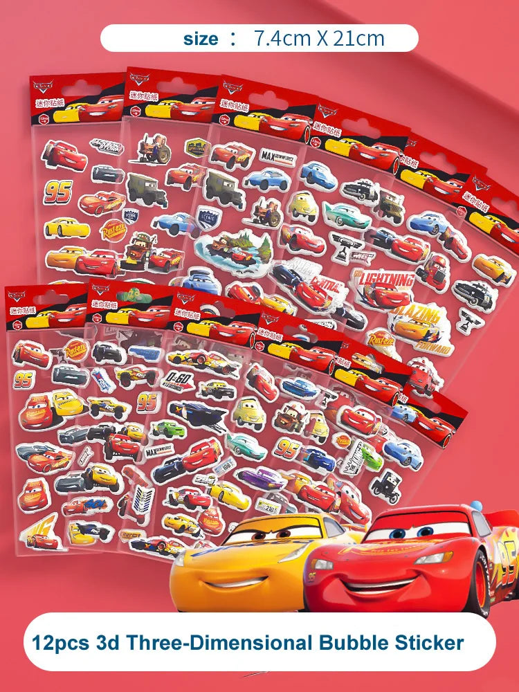 12pcs Sticker Different 3D Puffy Bulk Stickers Cartoon Movie Anime Frozen Sofia Mickey Minnie Princess Kids Girl Toy Gift