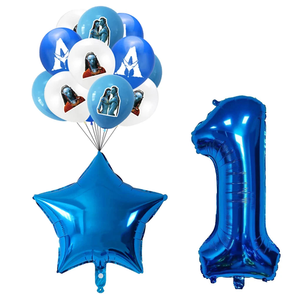 Disney Movie Avatar Birthday Party Decor Disposable Tableware Avatar 2 Balloons Set Cake Topper Gift Bags Baby Kid Party Supplie