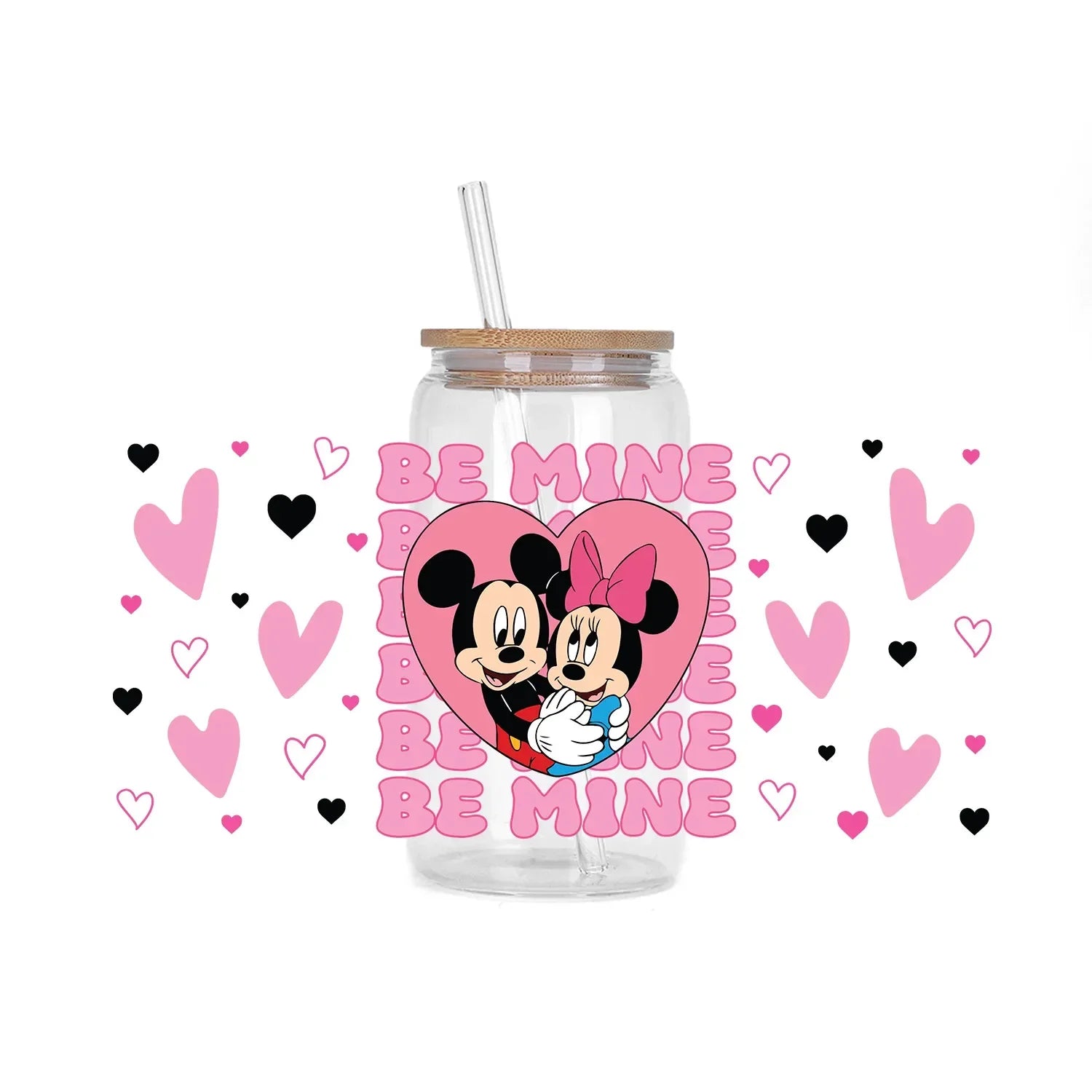 30 Style XOXO Happy Valentine Mickey Family UV Sticker DIY Decals 3D transfers uvdtf stickers 16oz uv dtf cup wraps