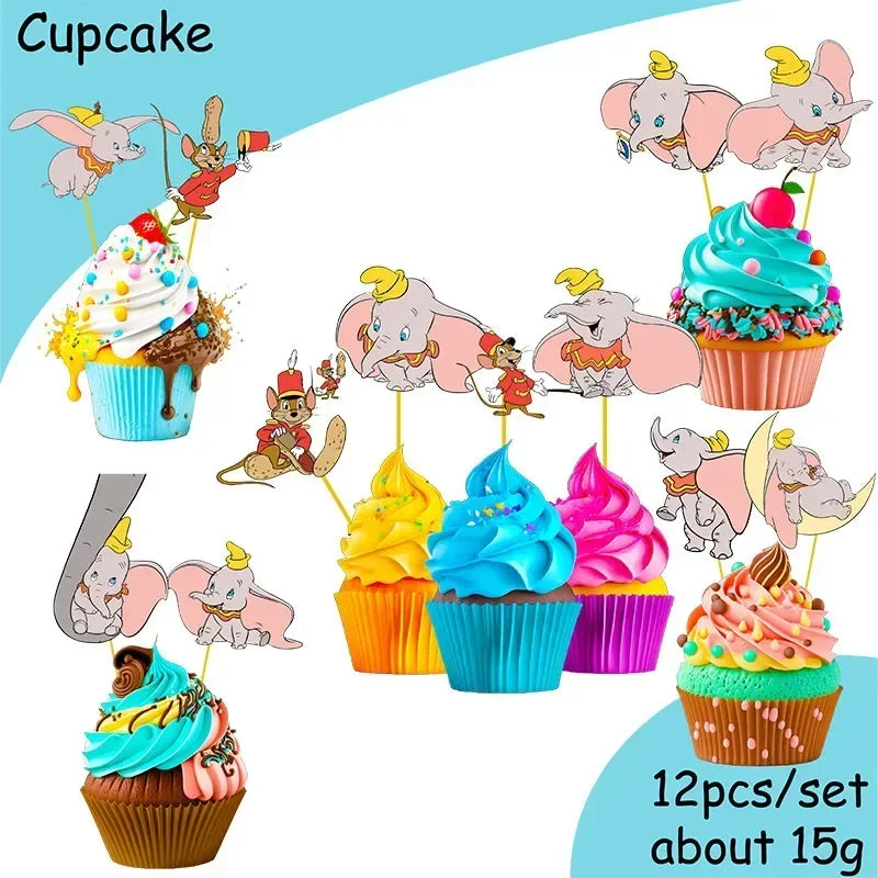 Dumbo Cute Birthday Party Decorations Tableware Kids  Cups Plates Tablewares Set Baby Shower Party Supplies for Children's Day
