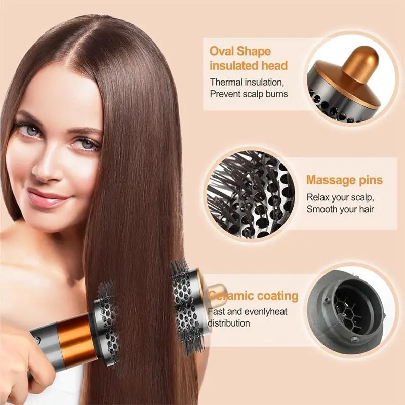 【POPULAR】Volumizing Brush And Blade Concentrator Attachment For Dyson Airwrap HS01 HS05 HS08 For Straight Curly Hair Large Round