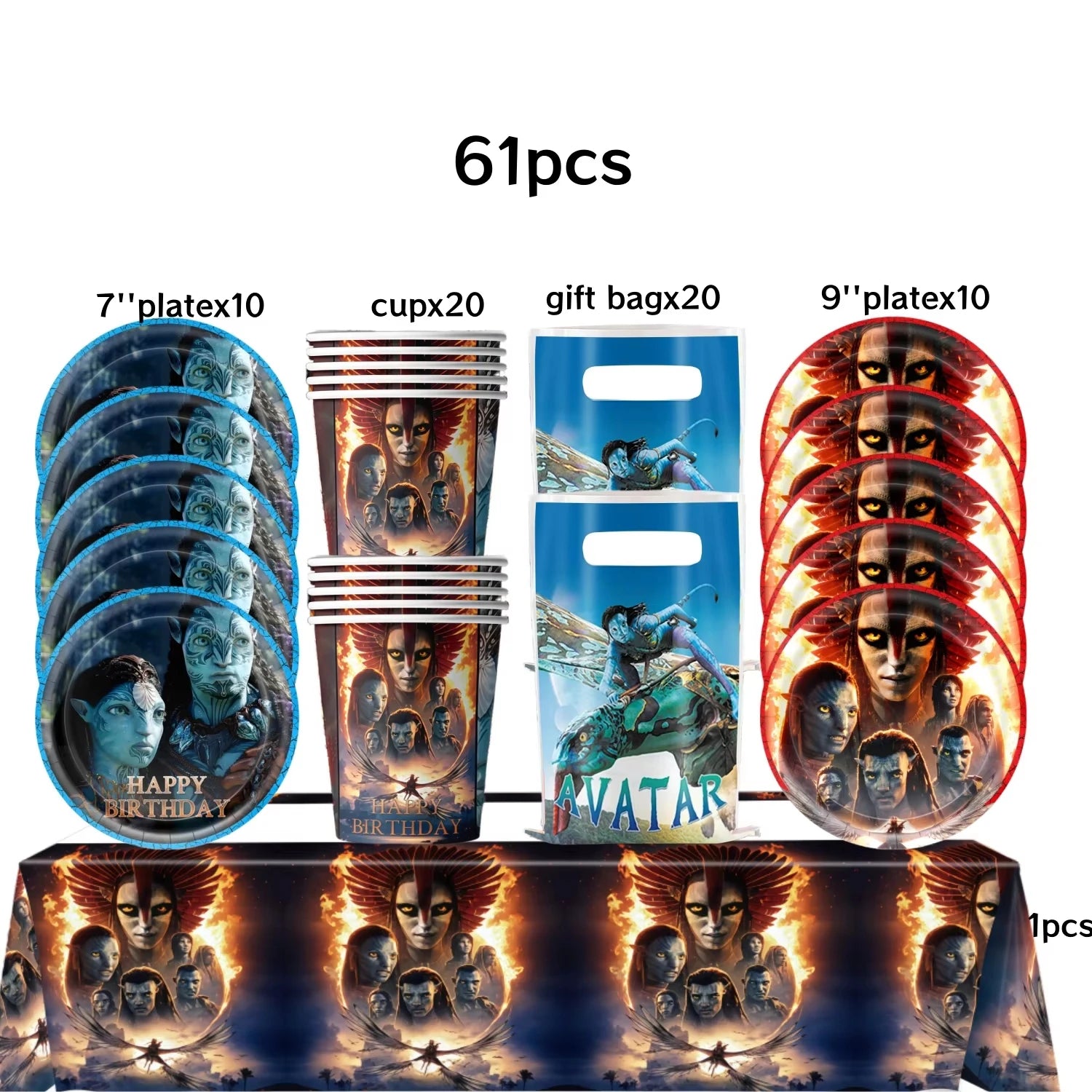 Avatar 3 Balloon Birthday Party Decoration Tableware Cup Plate Tablecloth Banner Background Gift Bag Baby Shower Supplies Gift