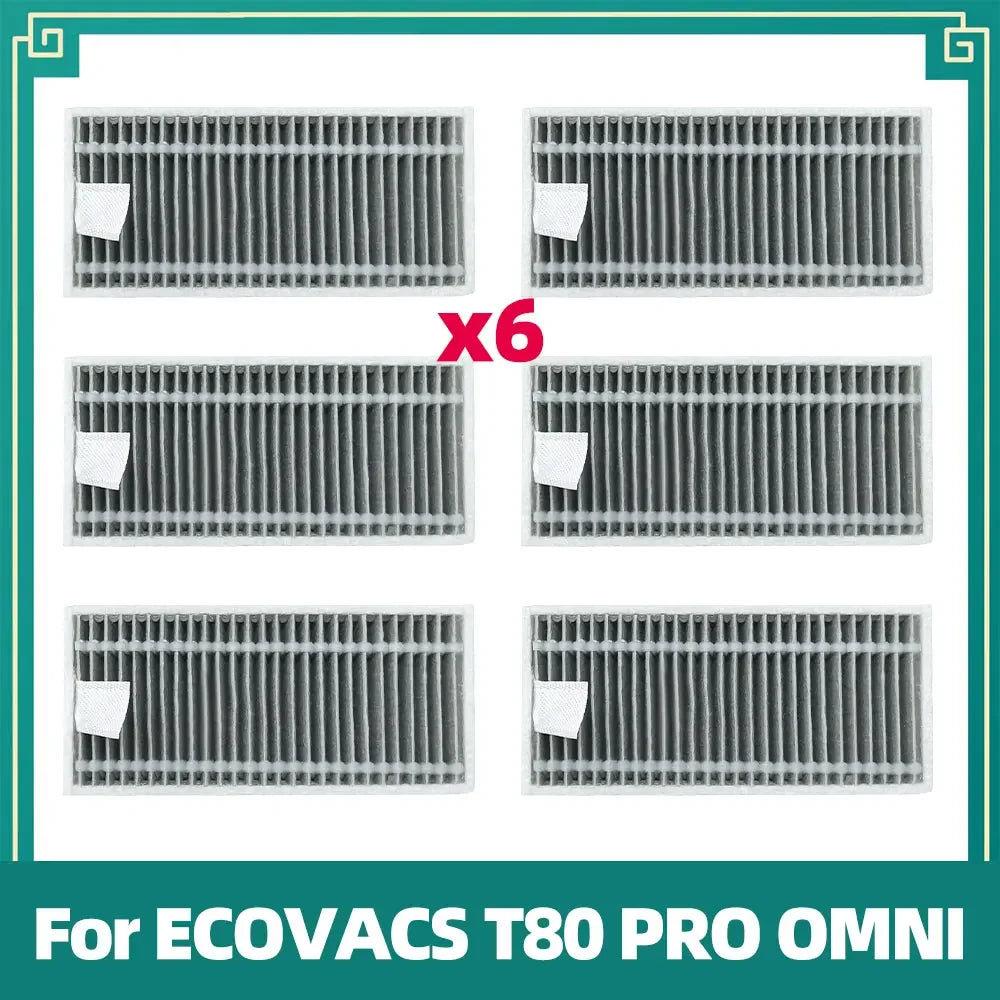 Compatible For ECOVACS T80 PRO OMNI / T80 OMNI Robot Vacuum Replacement Main Roller Mop Cloth Side Brush Dust Bag HEPA Filter
