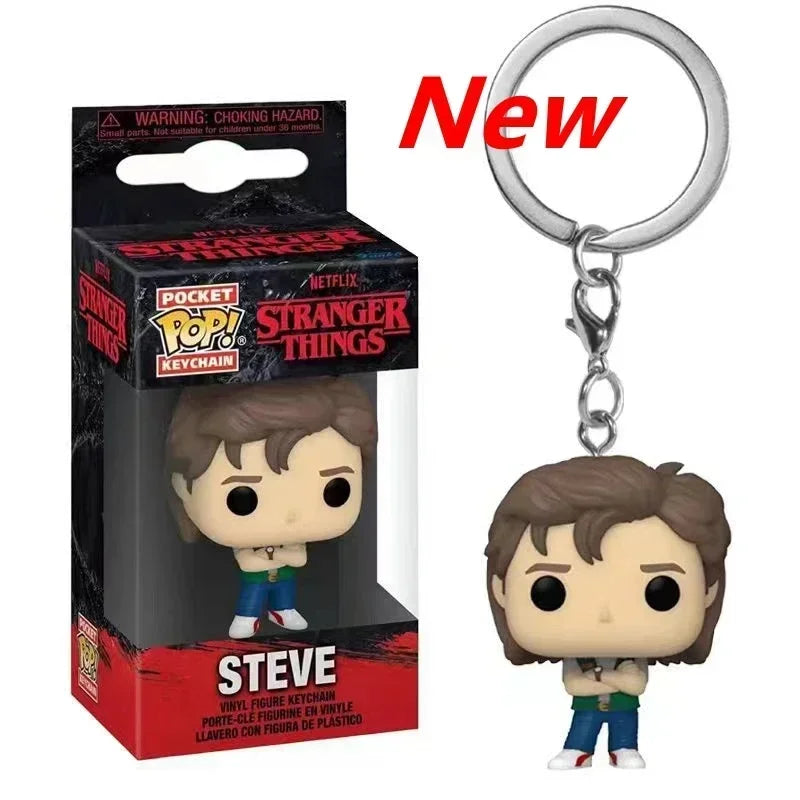 13 Styles FUNKO Pocket Stranger Keychain Eleven Dustin Barb Steve Demogorgon Action Figures Toys THINGS with Box
